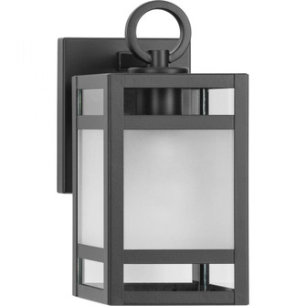 Parrish Collection One-Light Matte Black Clear and Etched Glass Modern Craftsman Outdoor Small Wall (149|P560341-31M)