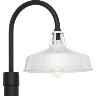 Cedar Springs Collection One-Light White Metal Shade Farmhouse Outdoor Post Lantern (149|P540103-030)