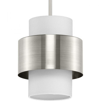 Silva Collection One-Light Brushed Nickel White Linen Shade Pendant (149|P500398-009)
