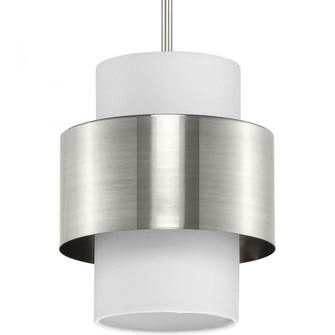 Silva Collection One-Light Brushed Nickel White Linen Shade Pendant (149|P500398-009)