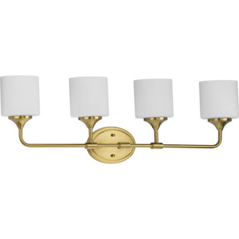Lynzie Collection Four-Light Brushed Gold Etched Opal Glass Modern Bath Vanity Light (149|P2804-191)