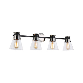 Kanata Collection 4-Light Vanity Light, Black & Brushed Nickel (12|AC11804NB)