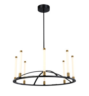 Infiniti Collection 8-Light Integrated LED Chandelier, Matte Black & Brass (12|SC13088BB)