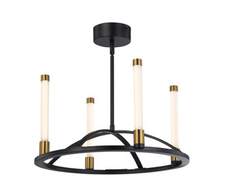Infiniti Collection 4-Light Integrated LED Chandelier, Matte Black & Brass (12|SC13084BB)