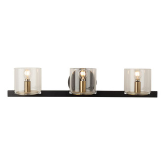 Salinas Collection 3-Light Vanity Light, Black and Brass (12|AC11823BB)