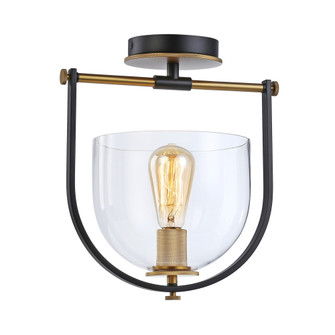 Cheshire Collection 1-Light Semi-Flush Mount, Black & Brass (12|AC11743BB)