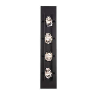 Strata 28in LED 3000K/3500K/4000K 120V-277V Outdoor Wall Sconce in Black with Optic Haze Quartz (1118061|BWSW10328-BK)