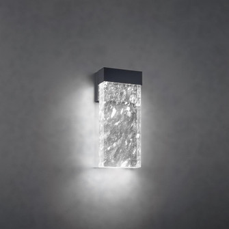 Glacio 14in LED 3000K/3500K/4000K 120V-277V Wall Sconce in Black with Optic Haze Quartz (1118061|BWS73214-BK)