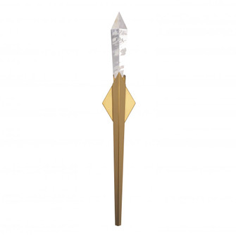 Solitude 32in LED 3000K/3500K/4000K 120V-277V Wall Sconce in Aged Brass with Optic Haze Quartz (1118061|BWS31232-AB)