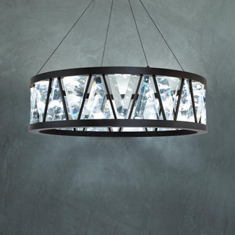 Corinth 32in LED 3000K/3500K/4000K 120V-277V Pendant in Aged Brass with Optic Haze Quartz (1118061|BPD74232-AB)