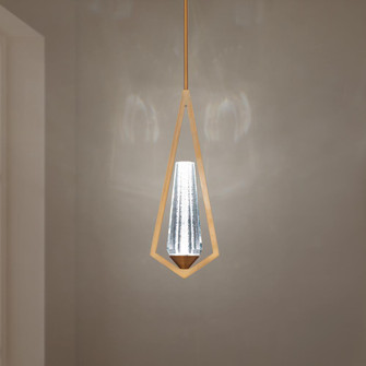 Devotion 18in LED 3000K/3500K/4000K 120V-277V Mini Pendant in Aged Brass with Clear Radiance Cryst (1118061|BPD66218-AB)