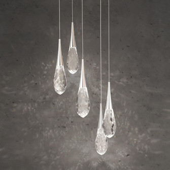 Hibiscus 5 Light LED 3000K/3500K/4000K 120V-277V Multi-Light Pendant in Aged Brass (1118061|BPD21205-AB)