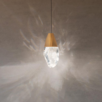 Martini 1 Light LED 3000K/3500K/4000K 120V-277V Mini Pendant in Black with Optic Haze Quartz (1118061|BPD20207OH-BK)