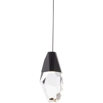 Martini 1 Light LED 3000K/3500K/4000K 120V-277V Mini Pendant in Black with Clear Optic Crystal (1118061|BPD20207O-BK)