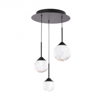 Quest 3 Light LED 3000K/3500K/4000K 120V-277V Multi-Light Pendant in Black (1118061|BPD40203-BK)