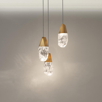 Martini 3 Light LED 3000K/3500K/4000K 120V-277V Chandelier in Black with Clear Optic Crystal (1118061|BPD20203O-BK)