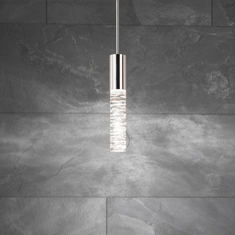 Cru 14in LED 3000K/3500K/4000K 120V/277V Mini Pendant in Polished Nickel with Clear Optic Crystal (1118061|BPD14214-PN)