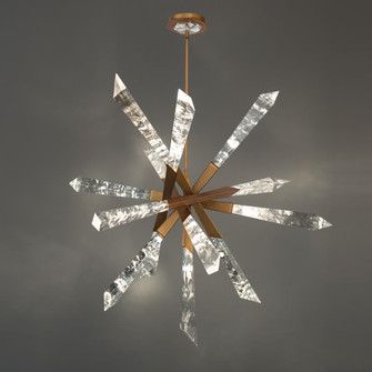 Solitude 36in LED 3000K/3500K/4000K 120V-277V Pendant in Aged Brass with Optic Haze Quartz (1118061|BPD31236-AB)