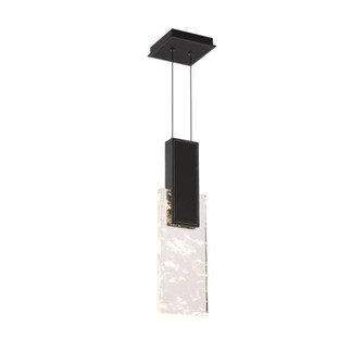 Tryst 21in LED 3000K/3500K/4000K 120V-277V Mini Pendant in Black with Optic Haze Quartz (1118061|BPD27321-BK)