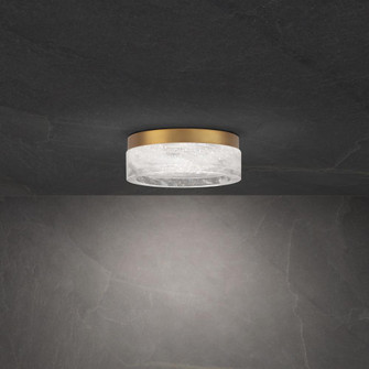 Melange 8in LED 3000K/3500K/4000K 120V Flush Mount in Aged Brass with Optic Haze Quartz (1118061|BFM61208-AB)