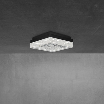 Whisper 12in LED 3000K/3500K/4000K 120V-277V Flush Mount in Black with Optic Haze Quartz (1118061|BFM39212-BK)