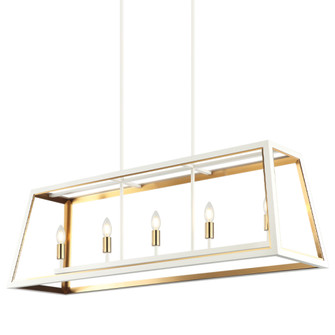 Rosalie White + Aged Gold Brass Pendant (3605|C72105WHAG)