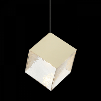 1 LT 7.2'' ''Cube'' Champagne Gold Pendant (3605|C30501CG)