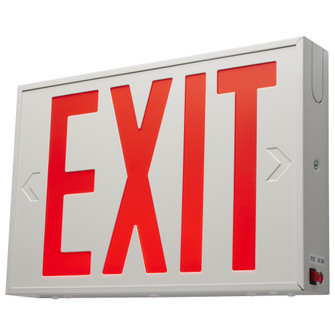 Red LED Exit Sign, 90min Ni-Cad backup, 120V/277V, Single/Dual Face, Universal Mounting, Steel/NYC (27|67/102)