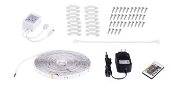 18' FLEX LED TAPE, 24V 1.5A cULus power w/rotary switch, Remote dimmer color control (801|LED50TW55RGB)