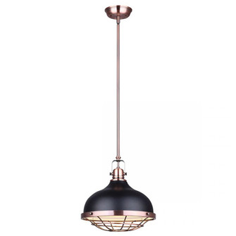 GUNNAR, Black + BZ Color, 1 Lt Rod Pendant, 100W Type A, 12'' W x 15 - 63'' H (801|IPL447B01BZB)