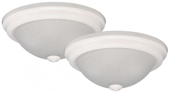 Fmount, Twinpack, 11'' 1 Bulb Flushmount, Frosted Swirl Glass, 75W Type A (801|IFM21111T)