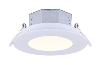LED Recess Downlight, 4'' White Color Trim, 9W Dimmable, 3000K, 500 Lumen, Recess mounted (801|DL-4-9RR-WH-C)