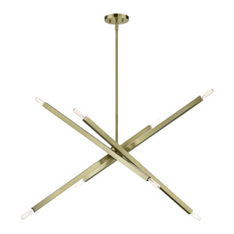 8 Light Antique Brass Large Linear Chandelier (108|46987-01)