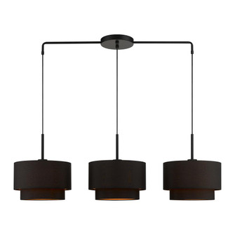 3 Light Black Large Linear Chandelier (108|45617-04)