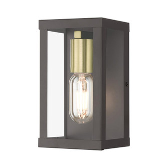 1 Light Bronze Outdoor ADA Small Wall Lantern with Antique Gold Finish Accents (108|28031-07)