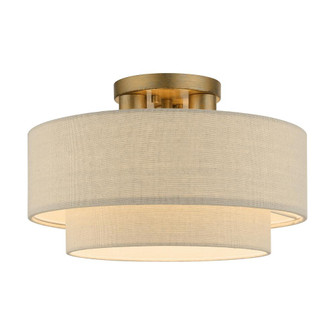 3 Light Antique Gold Leaf Large Semi-Flush (108|58897-48)