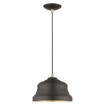 1 Light Bronze Bell Pendant with Gold Finish Inside (108|55902-07)