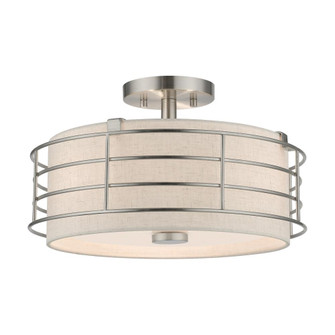 3 Light Brushed Nickel Large Semi-Flush (108|55118-91)