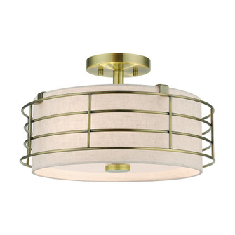 3 Light Antique Brass Large Semi-Flush (108|55118-01)