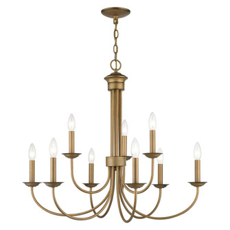 9 Light Antique Gold Leaf Large 2-Tier Chandelier (108|42687-48)