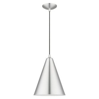 1 Light Brushed Aluminum Cone Pendant with Polished Chrome Accents (108|41492-66)