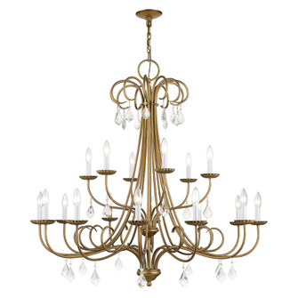18 Light Antique Gold Leaf Extra Large Chandelier with Clear Crystals (108|40870-48)