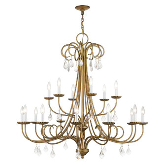 18 Light Antique Gold Leaf Extra Large Chandelier with Clear Crystals (108|40870-48)