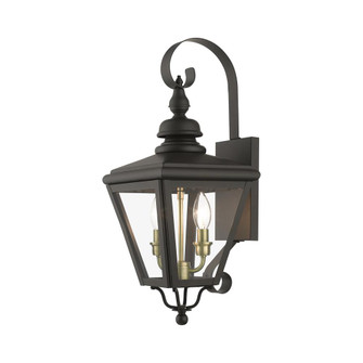 2 Light Bronze Outdoor Medium Wall Lantern with Antique Brass Finish Cluster (108|27372-07)