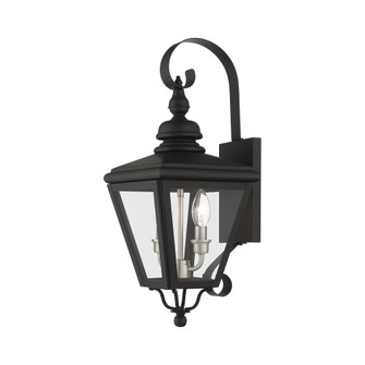 2 Light Black Outdoor Medium Wall Lantern with Brushed Nickel Finish Cluster (108|27372-04)