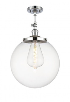 Beacon - 1 Light - 14 inch - Polished Chrome - Adjustable Semi-Flush Mount (3442|201F-PC-G202-14)