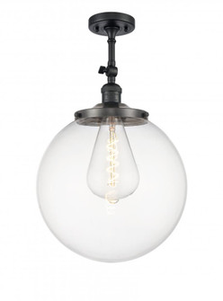 Beacon - 1 Light - 14 inch - Matte Black - Adjustable Semi-Flush Mount (3442|201F-BK-G202-14)