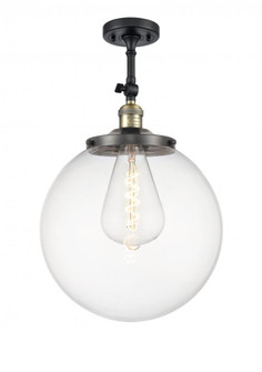 Beacon - 1 Light - 14 inch - Black Antique Brass - Adjustable Semi-Flush Mount (3442|201F-BAB-G202-14)