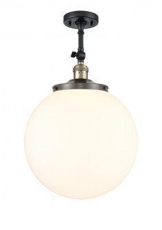 Beacon - 1 Light - 14 inch - Black Antique Brass - Adjustable Semi-Flush Mount (3442|201F-BAB-G201-14)