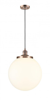 Beacon - 1 Light - 14 inch - Antique Copper - Cord hung - Mini Pendant (3442|201C-AC-G201-14)